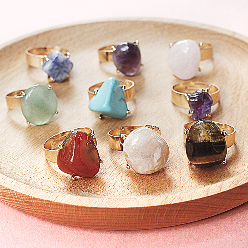 Original Design Geometric Agate Plating Womenu0027S Open Ring