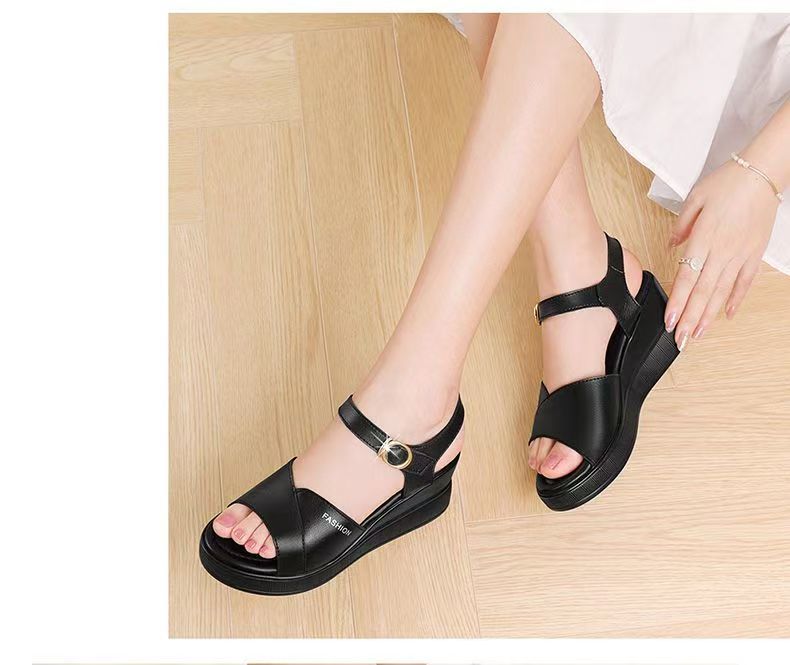 2026 verano nuevo temperamento elegante tacones gruesos con muffins blancos con sandalias de tacones altos
