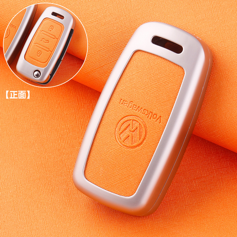 ZH 폭스바겐 모델 A [펄 크롬-오렌지 가죽] 싱글 메탈 케이스