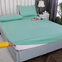 跨境纯色床笠单件防滑固定床罩床单全包床垫席梦思防尘保护床套罩
