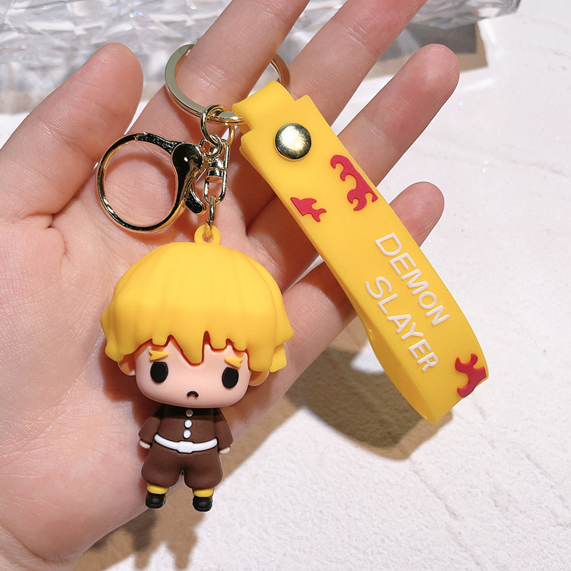 アニメデーモンスレイヤーキーホルダー竈門炭治郎禰豆子 PVC 漫画パターン車のバックパック装飾品|undefined
