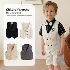 Children's suits spring and autumn new style British single vest boys flower girl dress children's first birthday party performance clothes