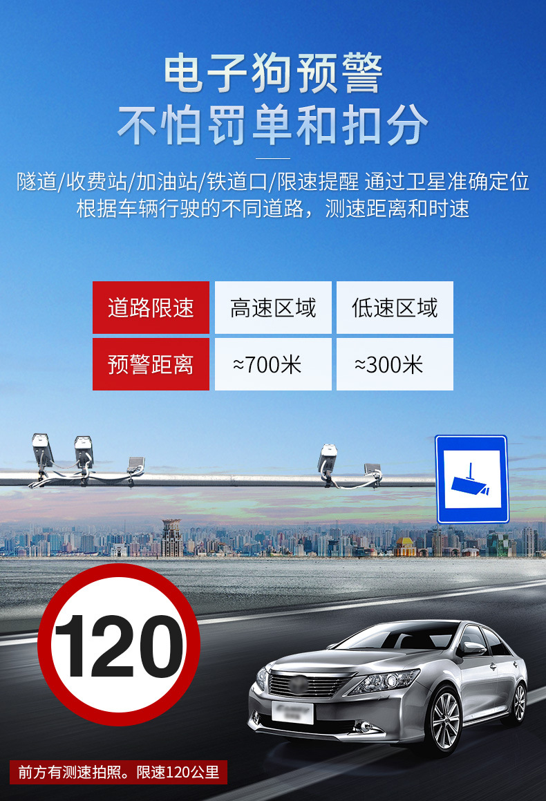 Cross-border universal car head-up display HUD vehicle navigation high-definition OBD+GPS dual-system floating speedometer