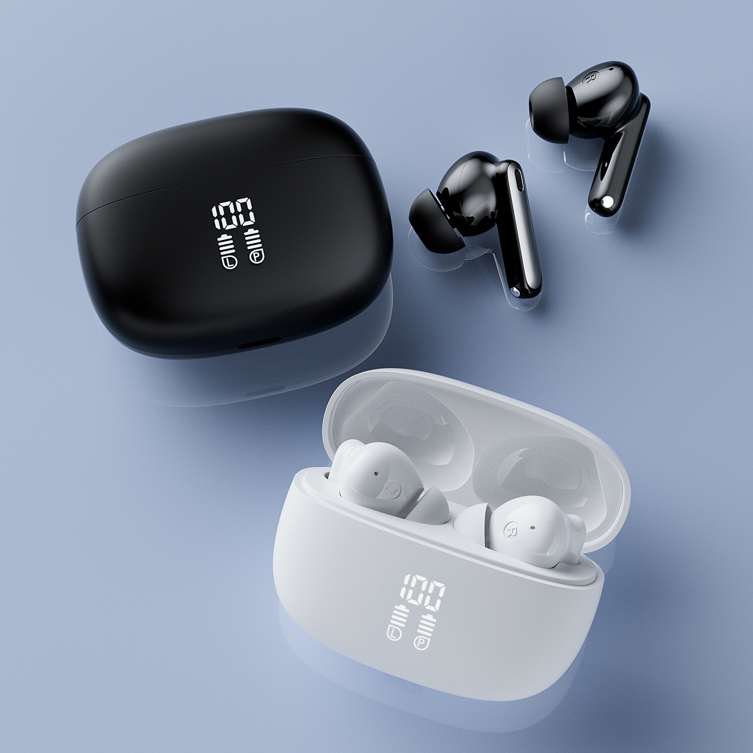 Auriculares Bluetooth Y90 de Triple Marca con Doble Alimentación y Reducción de Ruido 5.4, Modelo Privado Inalámbrico con Pantalla Digital Interna, para Juegos, Transfronterizos, Amazon