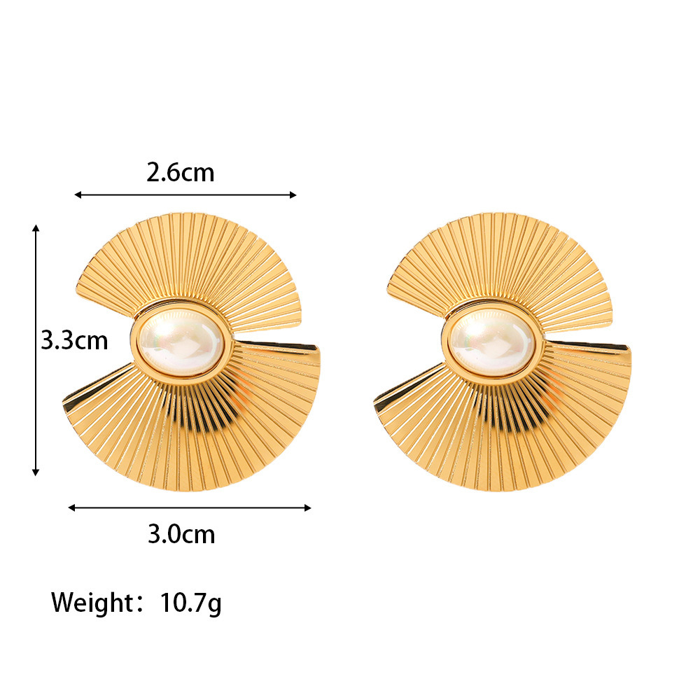 14g Weight 304 Stainless Steel Ear Needle Material 1 Pair Vintage Style Classic Style Geometric Flower Plating Alloy Iron Ear Studs