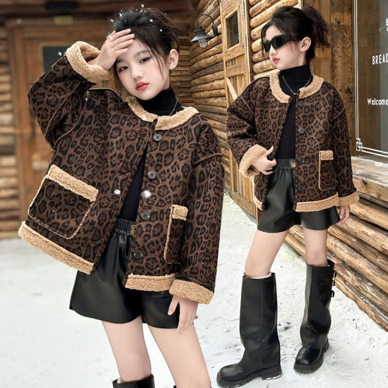 XINGLUOMENGBEI SAMENA 레오파드 무늬 양면 재킷 WT413