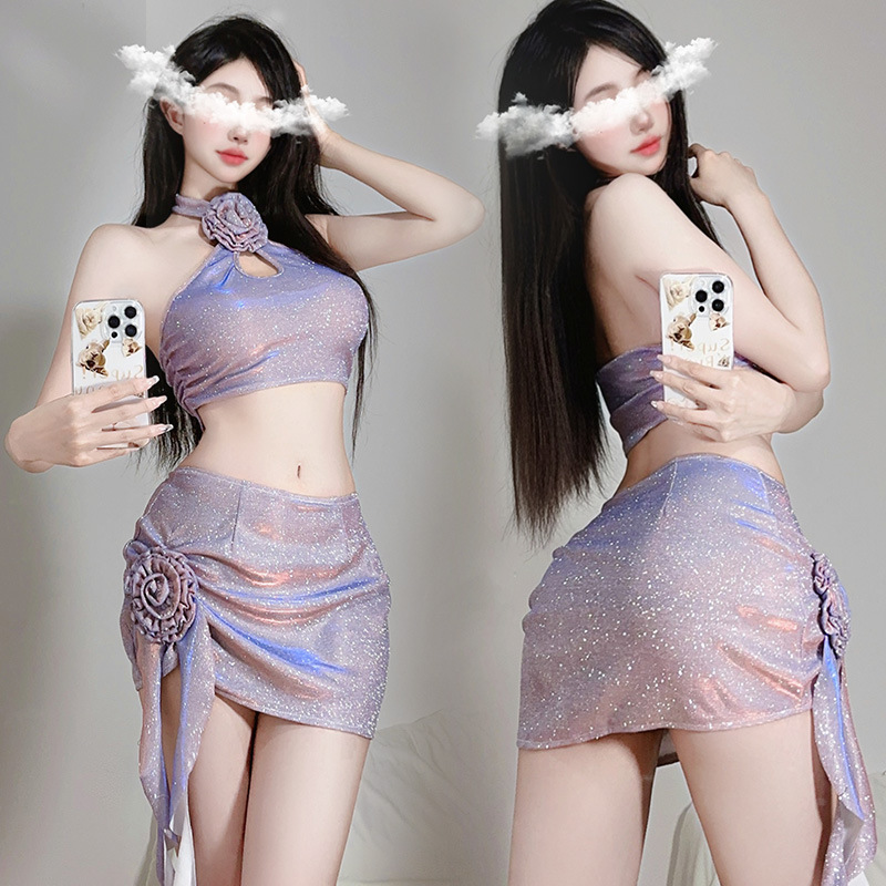 Lencería sexy caliente pijamas de medianoche encanto Pasión Discoteca ropa dividida tentación cama coqueteo bata batalla