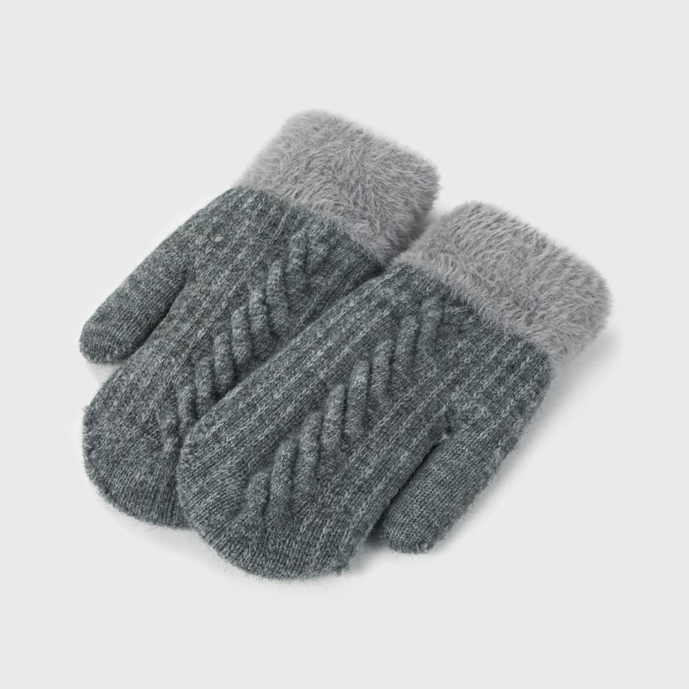 New Korean Version Of Wool Fleece Gloves Autumn And Winter Knitted Mittens display picture 7