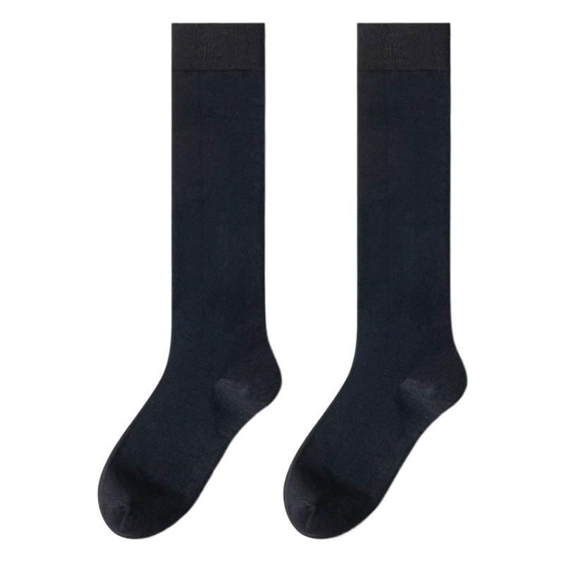 Calcetines Lumi hasta la pantorrilla para mujer en blanco y negro, calcetines antideslizantes JK hasta la pantorrilla combinados con mocasines, calcetines largos blancos absorbentes del sudor para primavera y verano, calcetines Zhuji.