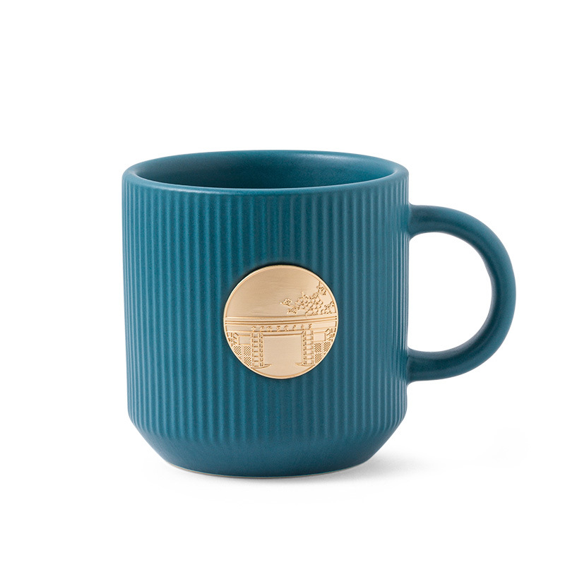 Taza de bronce personalizada LOGO taza de cerámica creativa regalos comerciales personalizados regalos de mano taza de café práctica taza de café