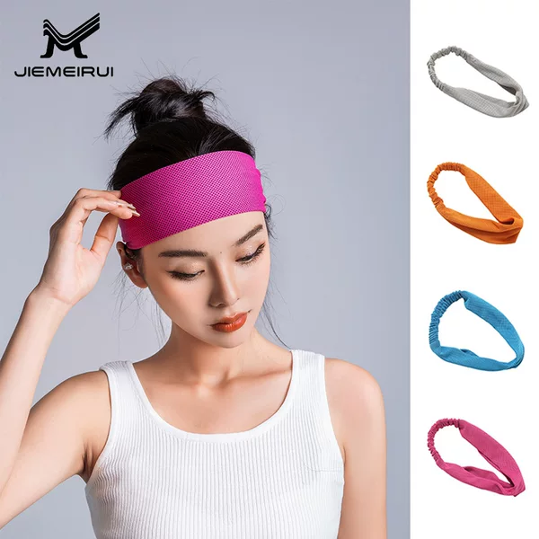 Wide sports hair band cold feeling women's running fitness sweat guide anti-sweat non-slip badminton yoga sweat absorption hair band tide