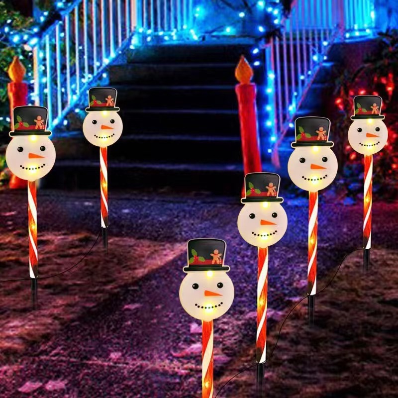 Nueva decoración de Navidad, jardín de jardín, solar, árbol de Navidad de Santa Claus, ciervo, copos de nieve, luces de colores