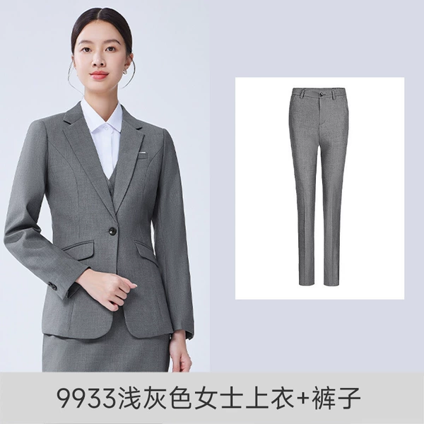 9933 Light gray women's top + pants