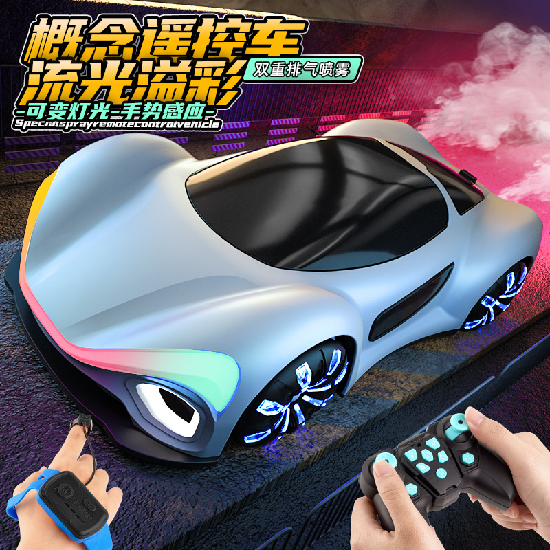 Juguetes de control remoto de inducción de gestos para niños nueva energía recargable coche 4WD futuro concepto de coche de carreras regalos para niños