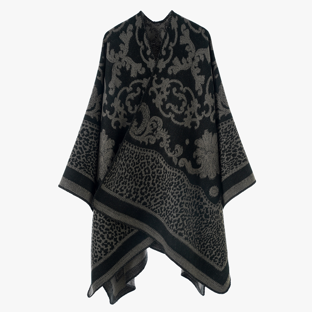 Nueva impresión de leopardo de otoño y invierno jacquard bufandas de doble cara de moda de moda cálida