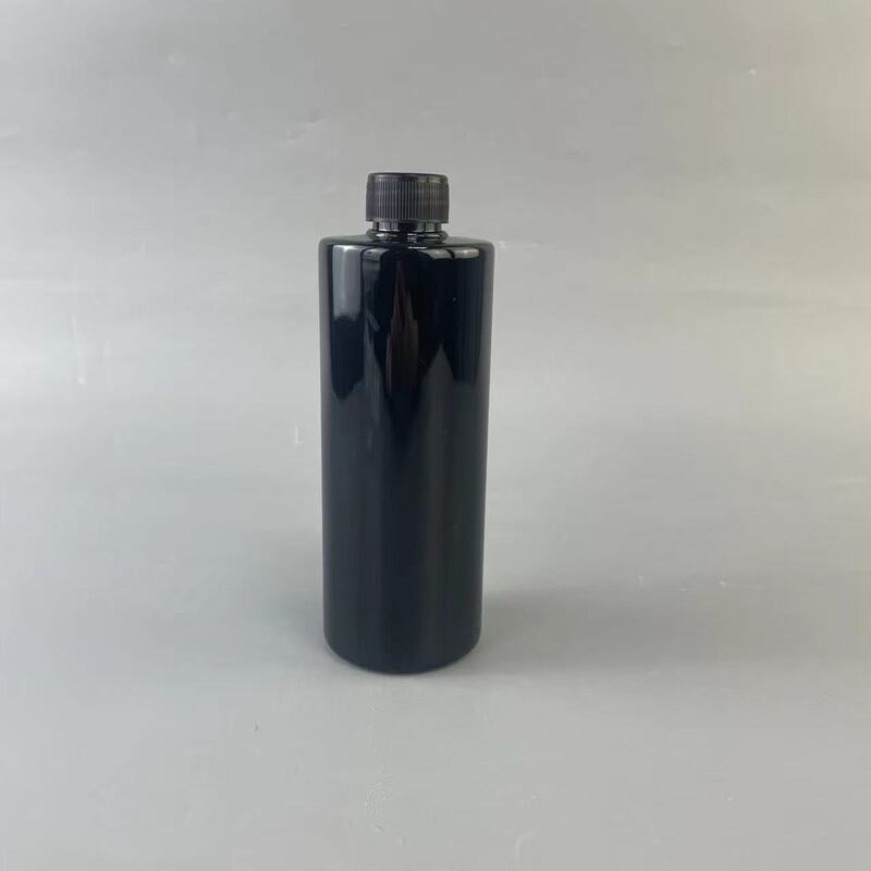 卸売り500ml平肩ペットボトル黒色pet透明プラスチック分注瓶シャンプー入浴剤黒色丸瓶|undefined