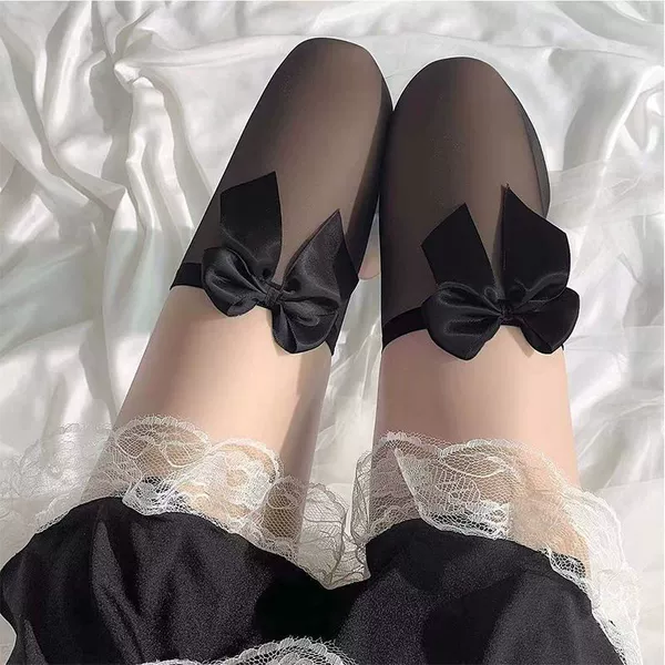 2427#Black bow long cylinder black