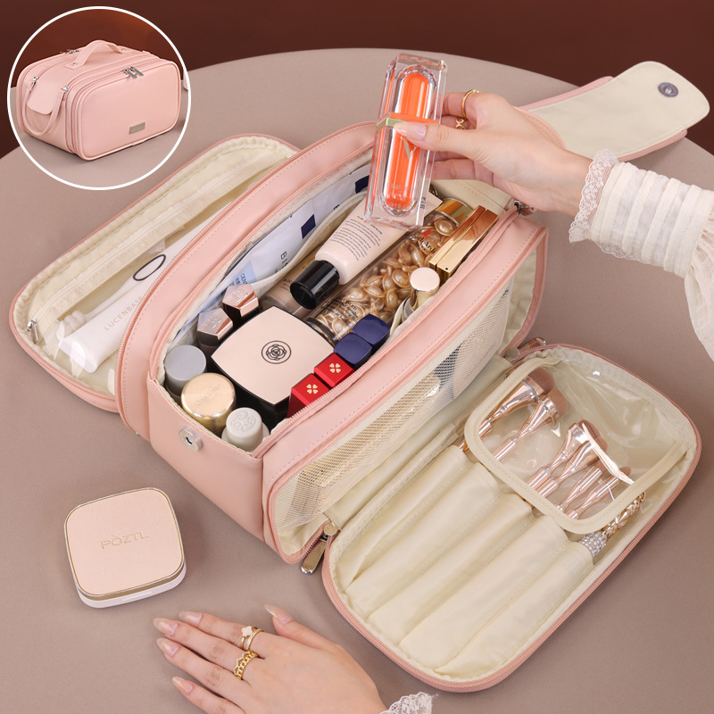 Transfronterizo tres almacenes nueve áreas bolsa de maquillaje multifuncional gran capacidad multicapa bolsa de almacenamiento de cosméticos bolsas de lavado de mano