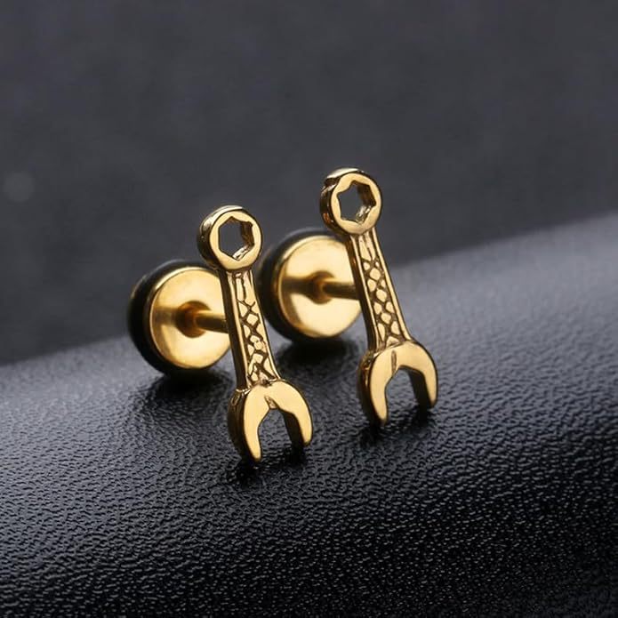 Oorbellen voor heren van titaniumstaal in hip hop stijl_voghion.com