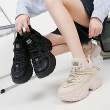 加绒老爹鞋女款冬季女鞋新款厚底增高ins保暖休闲运动鞋厂家直发