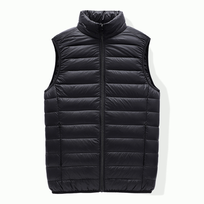 50 down Cross-Border Lightweight down Vest for Men, Winter Live Stand Collar Vest, Outdoor Sports Warm Vest