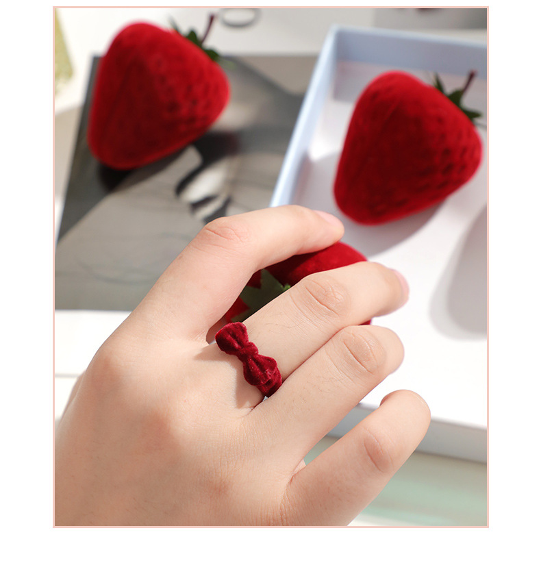 48g Weight Jewelry Boxes Classification 1 Piece Quantity Street Occasion Cute Strawberry Composite Material Jewelry Boxes
