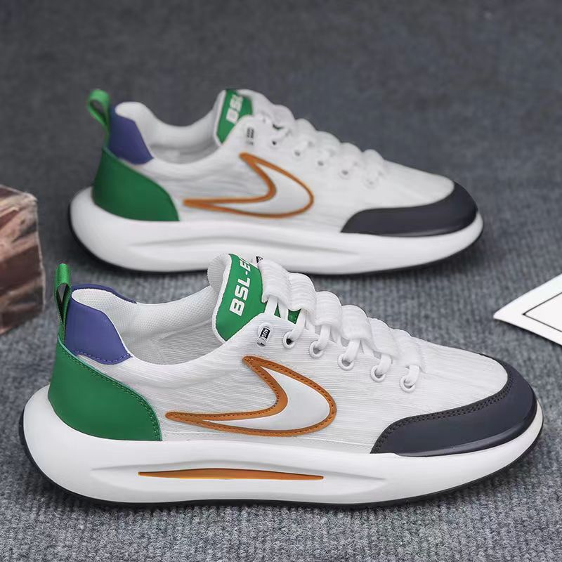 Zapatos de hombre primavera nuevo calzado deportivo ligero y cómodo moda casual superficie suave suela blanda suela gruesa todo fósforo zapatos blancos zapatos de moda