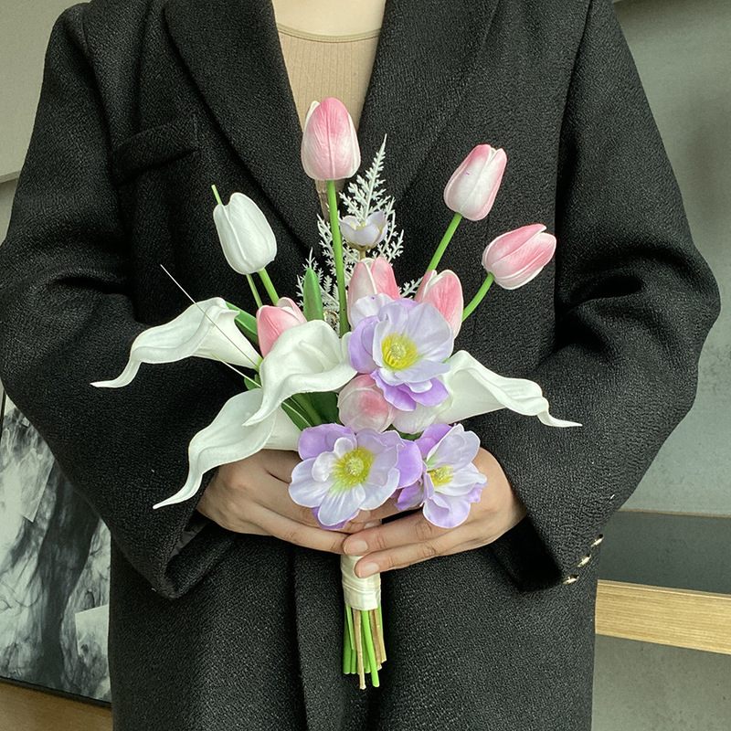 新しい紫色のニッチな手持ち花、造花、花嫁の結婚式の証明書登録、卒業写真小道具、ホーム|undefined