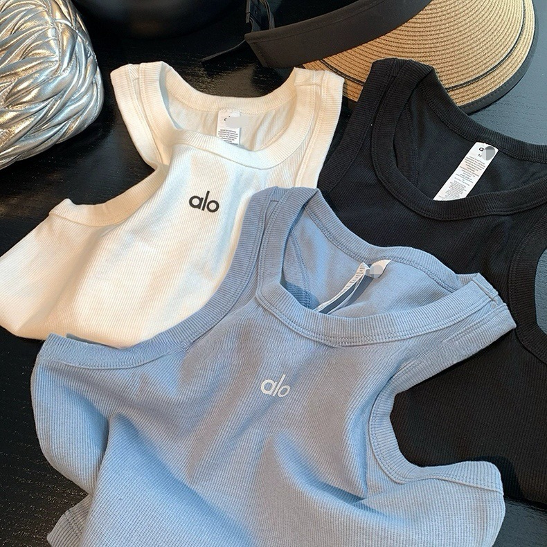 In-Stock Alo Yoga Sports Women's Tank Top Fitness Top Skin-Friendly Breathable Yoga Crop Top Camisole