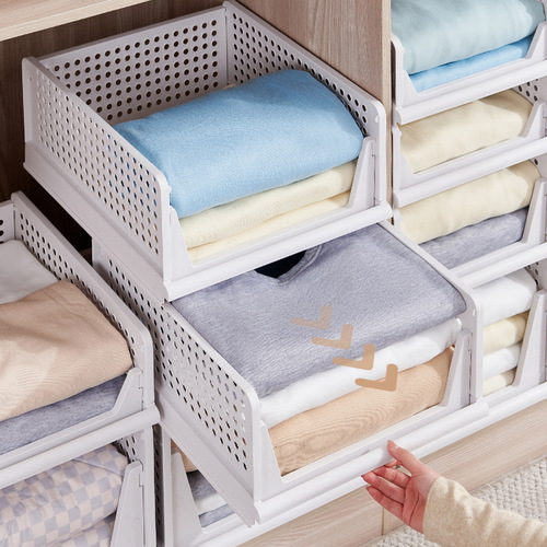 Wardrobe storage artifact drawer-style dormitory wardrobe clothes layered storage basket partition shelf storage rack storage box