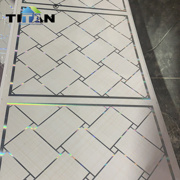 [Modelo más vendido] Techo de refuerzo de PVC 6mm * 25cm Película de transferencia plana Techo de acabado integrado