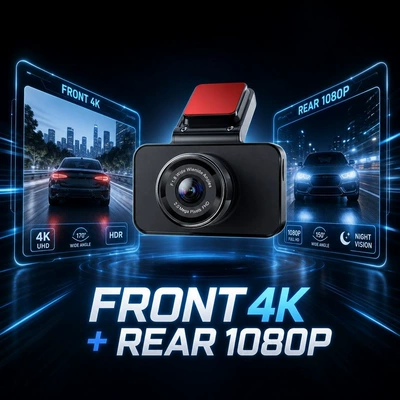 Car-mounted dual-camera recorder with Driving recorder