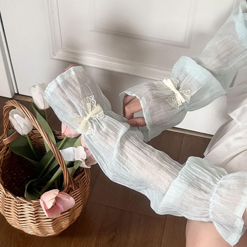 Funda de manga de hielo con lazo, suelta, transpirable, todo-fósforo, manga de conducción, manga de trompeta ligera, manga de hielo, manga de protección solar, mujer