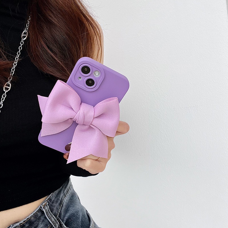 3d Bowknot Silicone Phone Case For Iphone 17 16 15 Pro Max Stylish_voghion.com