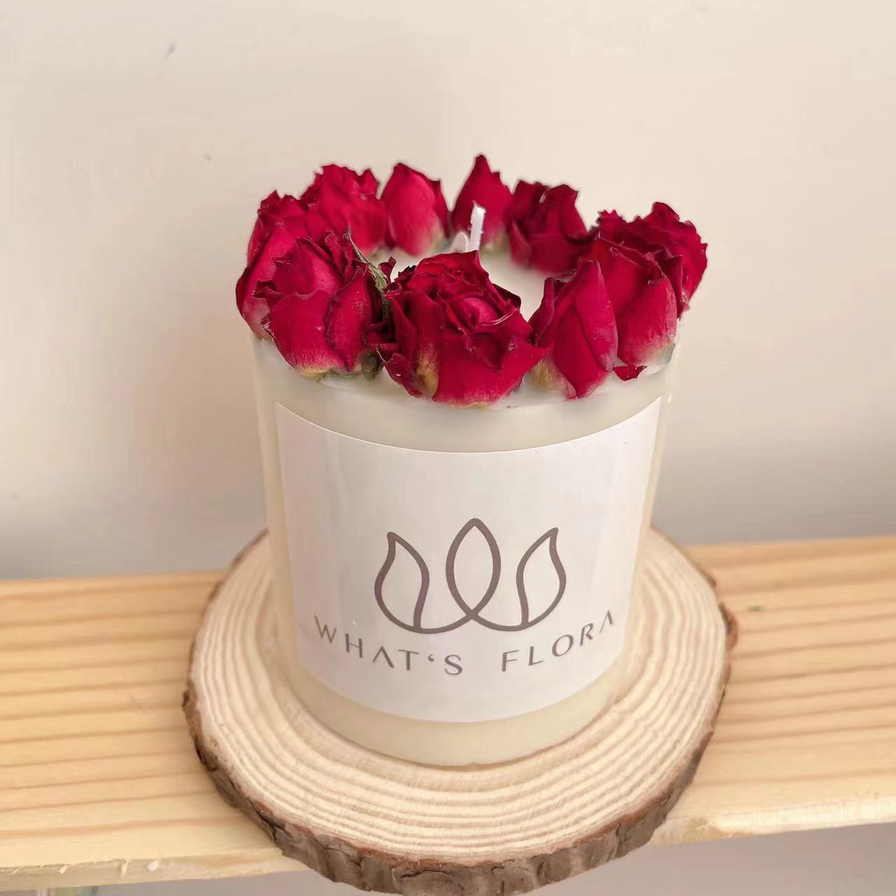 Cross-border ins columnar flor inmortal flor seca rosa en relieve cera de banano cera de soja decoración del hogar