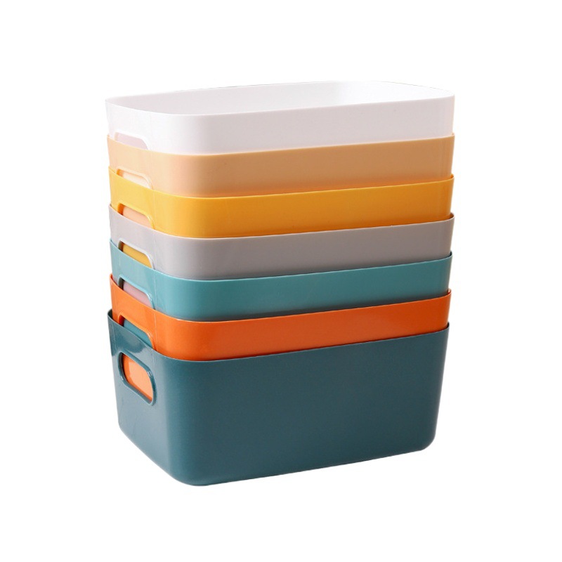 Hogar caja de almacenamiento escritorio cocina cosméticos gran capacidad plástico descubierto organización cesta al por mayor