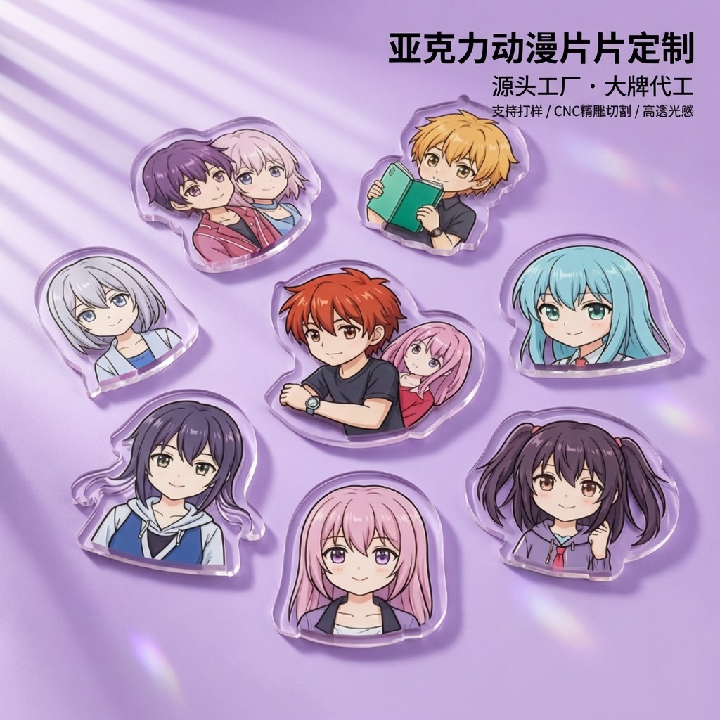 亚克力片片定制卡通明星照片摇摇乐diy小配件可爱亚克力小片定做