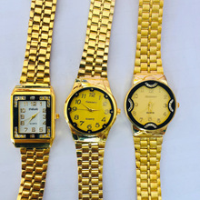 SANSEN跨境 女式 石英带钻金色链表 外贸复古手表会热推简约女表