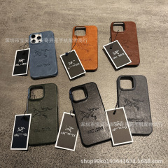 英伦风皮质外贸专供保护套适用iPhone17Promax高级感苹果16手机壳
