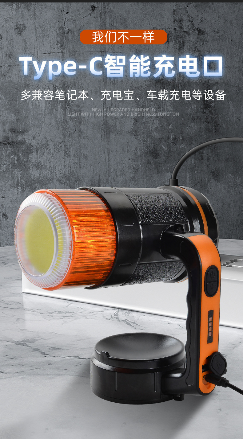 Cross-border outdoor flashlight, multifunctional, long-lasting, strong light, long-range, with tools, rechargeable, high-power portable light