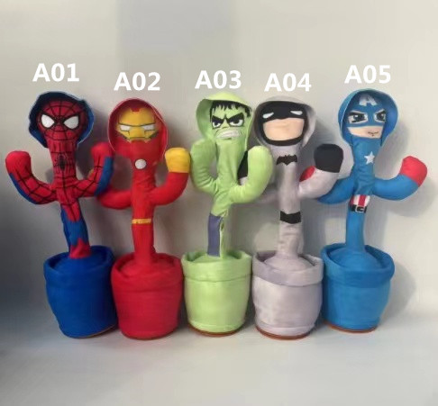 Cross-border Amazon bailando Twist cactus TikTok mismo encantador juguete de peluche que puede cantar y girar la grabación