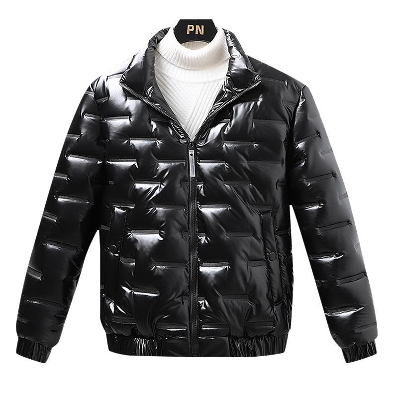 Men's Padded Jacket Stand Collar Slim Fit Warm Winter Coat_voghion.com