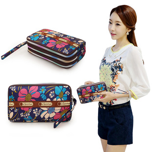 Mobile Phone Bag Clutch Bag New Large Capacity Nylon Cloth Long Wallet Three-layer Mother's Key Bag Stall Bag