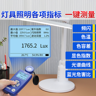 Spectral Illuminance Meter Color Temperature Tester Detector High-Precision Digital Brightness Meter Light Meter Photometer Plant