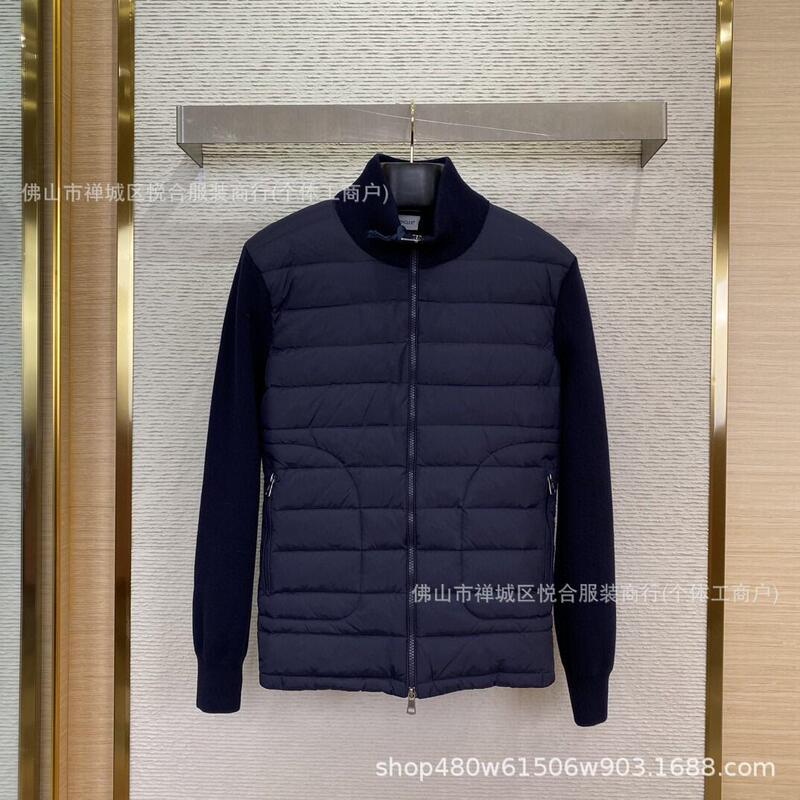 欧洲站外贸新款M家针织拼接羽绒服 现货立领休闲时尚男女同款外套|undefined