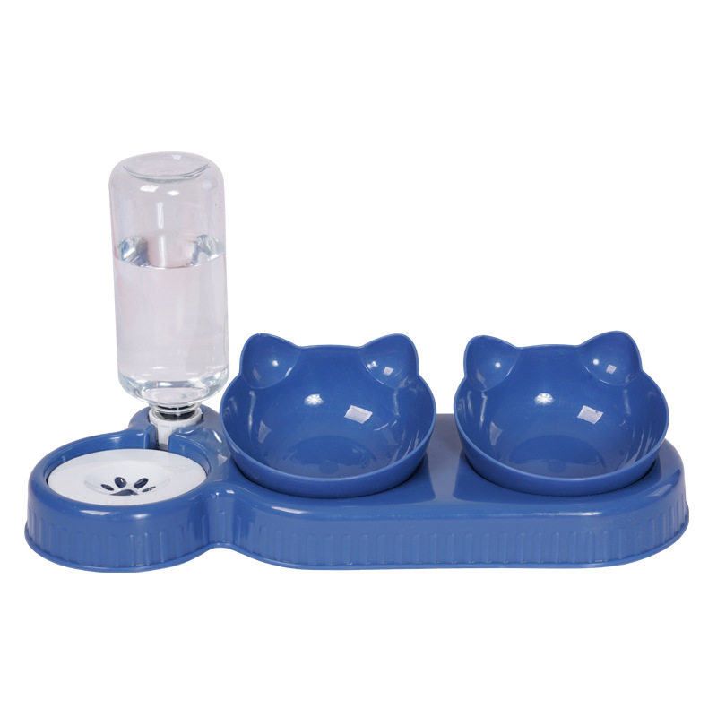 Cuenca del perro gato tazón alimentador de mascotas anti-golpe tres cuencos dispensador automático de agua de gran diámetro cuenca del gato fábrica directa al por mayor