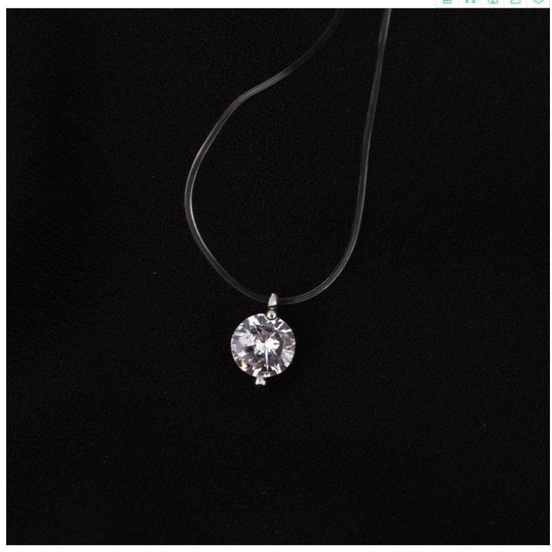 Cross-border Clavicle Chain Transparent Fishing Line Zircon Pendant Short Necklace Women's High-end Necklace New European and American Jewelry