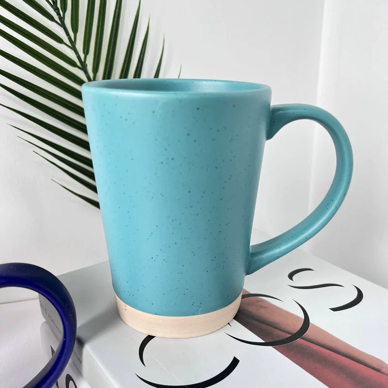 Creative simple two-color splicing mug Nordic style glazed ceramic cup Milk coffee oat cup wholesale