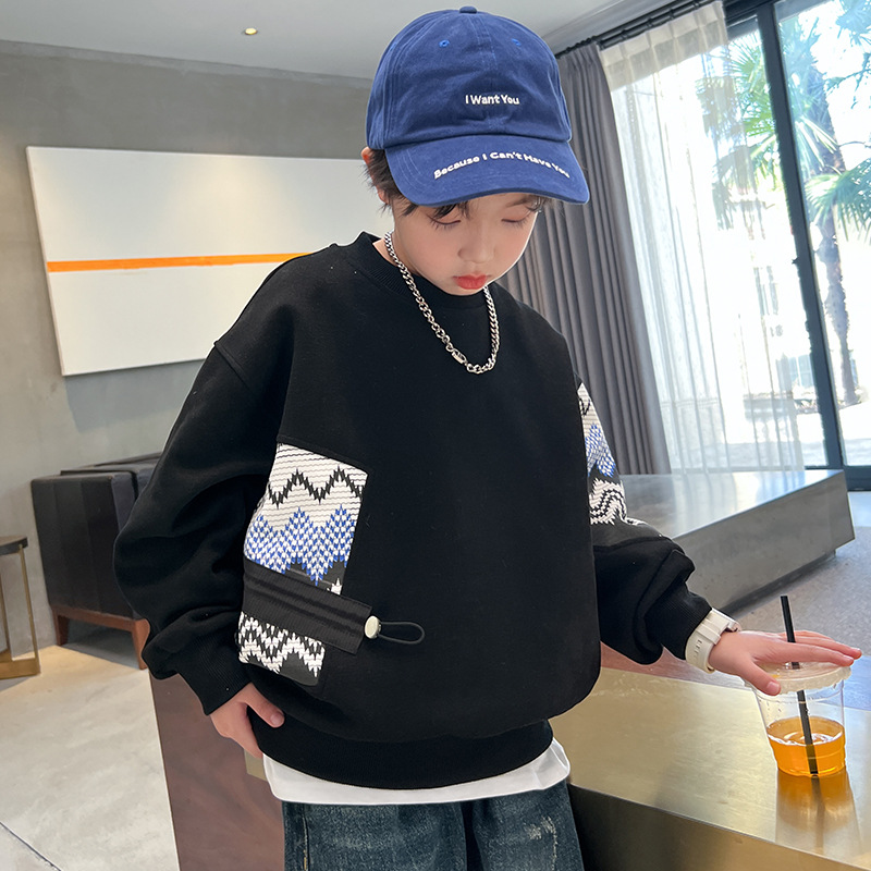 Children's Hoodie For Boys Round Neck Spring Autumn Pullover_voghion.com