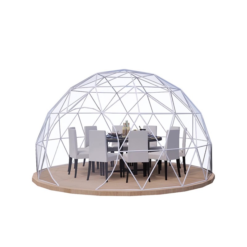 Red al aire libre tienda de restaurante celestial transparente tienda de campaña de luces de granja espectáculo de luz de barbacoa tienda de campaña esférica